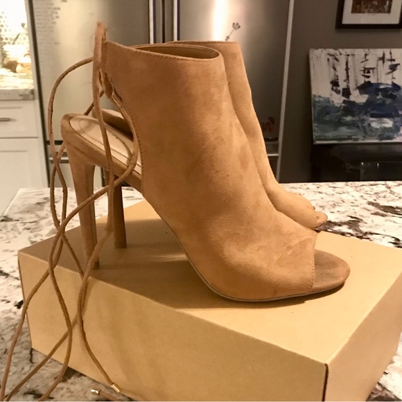 ALDO Nude Suede Strappy Heels - Picture 7 of 7